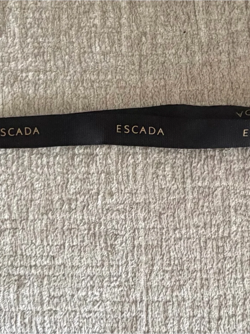 Escada Black Logo Ribbon Lanyard with Gold Clip